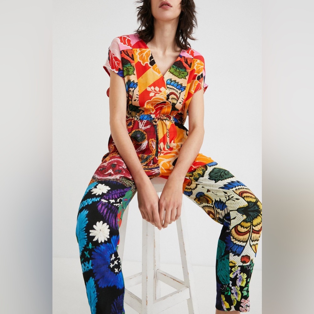 Desigual Multicolor Floral Patchwork Jumpsuit